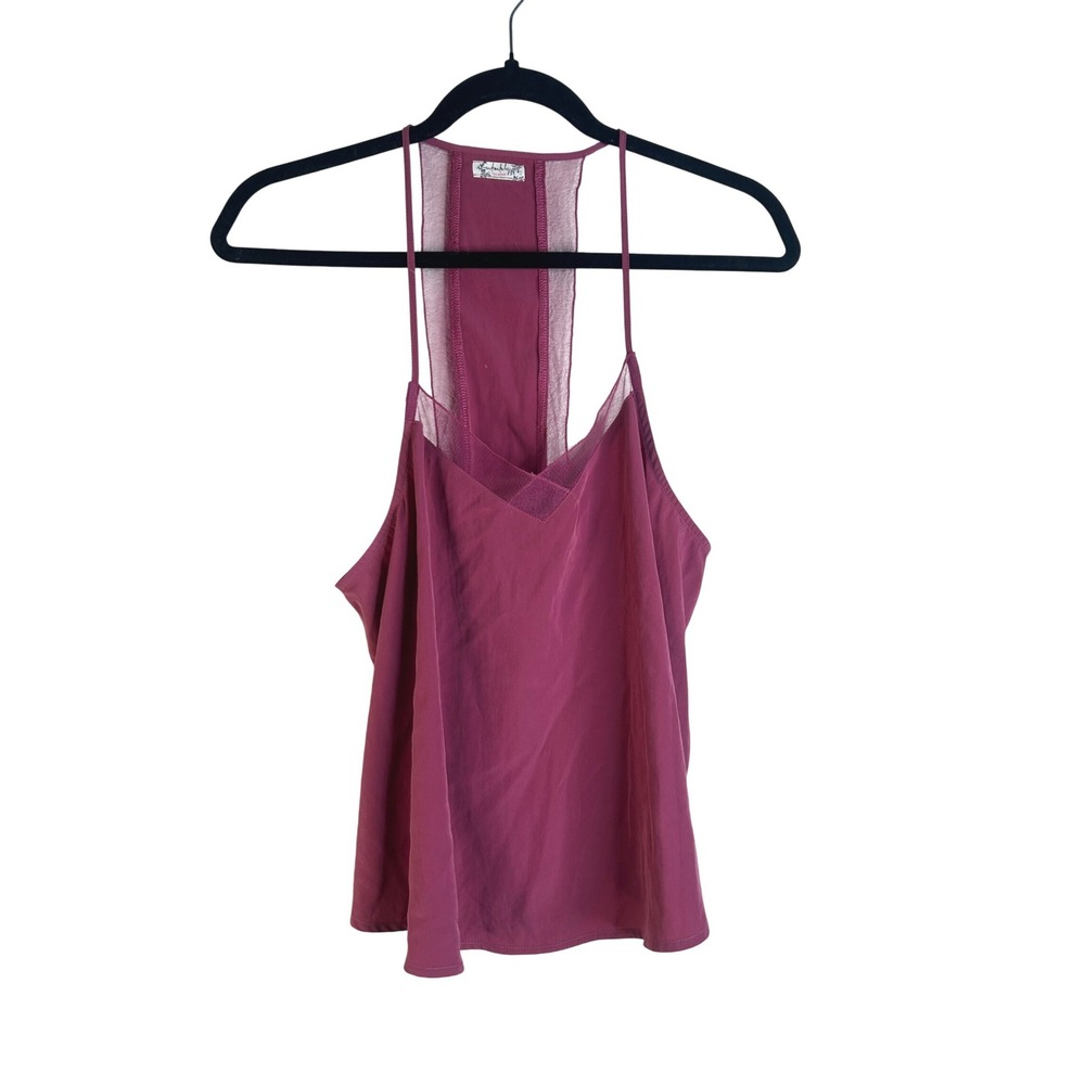 Free People Women's Berry Mesh Trim Racerback Camisole Tank Top Size Small
